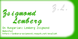zsigmond lemberg business card